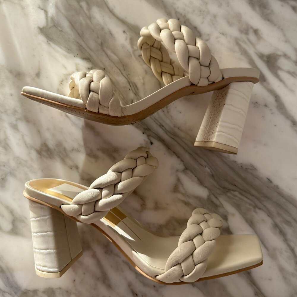 Dolce Vita Paily Braided Heels in Ivory Size 6 Wide